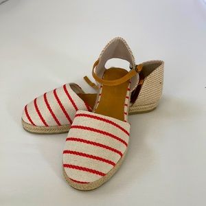 Oceana Red & White Striped Espadrille By Bamboo